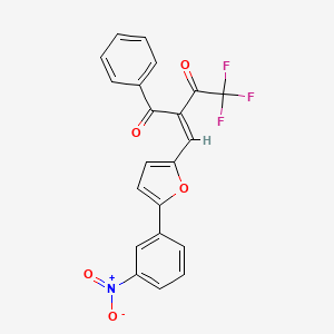 molecular formula C21H12F3NO5 B5458630 4,4,4-trifluoro-2-{[5-(3-nitrophenyl)-2-furyl]methylene}-1-phenyl-1,3-butanedione 