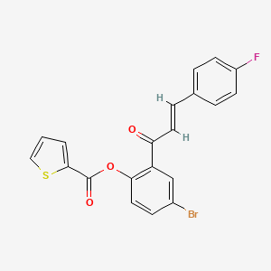 molecular formula C20H12BrFO3S B5458666 4-bromo-2-[3-(4-fluorophenyl)acryloyl]phenyl 2-thiophenecarboxylate 