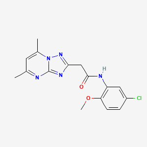 molecular formula C16H16ClN5O2 B5458667 N-(5-chloro-2-methoxyphenyl)-2-(5,7-dimethyl[1,2,4]triazolo[1,5-a]pyrimidin-2-yl)acetamide 