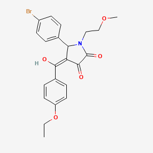molecular formula C22H22BrNO5 B5458691 5-(4-bromophenyl)-4-(4-ethoxybenzoyl)-3-hydroxy-1-(2-methoxyethyl)-1,5-dihydro-2H-pyrrol-2-one 