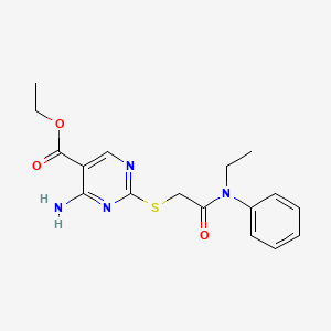 ethyl 4-amino-2-({2-[ethyl(phenyl)amino]-2-oxoethyl}thio)-5-pyrimidinecarboxylate