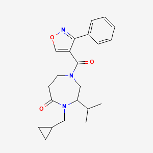 molecular formula C22H27N3O3 B5458708 4-(cyclopropylmethyl)-3-isopropyl-1-[(3-phenylisoxazol-4-yl)carbonyl]-1,4-diazepan-5-one 