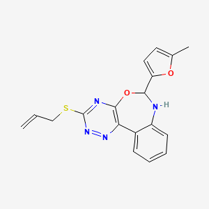 molecular formula C18H16N4O2S B5458717 3-(allylthio)-6-(5-methyl-2-furyl)-6,7-dihydro[1,2,4]triazino[5,6-d][3,1]benzoxazepine 