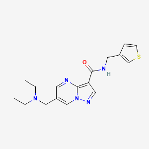 molecular formula C17H21N5OS B5458727 6-[(diethylamino)methyl]-N-(3-thienylmethyl)pyrazolo[1,5-a]pyrimidine-3-carboxamide 