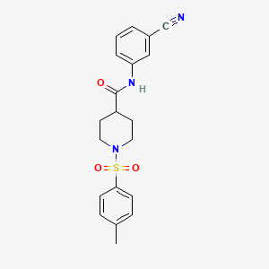 molecular formula C20H21N3O3S B5458739 N-(3-cyanophenyl)-1-[(4-methylphenyl)sulfonyl]-4-piperidinecarboxamide 