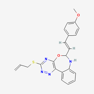 molecular formula C22H20N4O2S B5458740 3-(allylthio)-6-[2-(4-methoxyphenyl)vinyl]-6,7-dihydro[1,2,4]triazino[5,6-d][3,1]benzoxazepine 