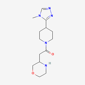 molecular formula C14H23N5O2 B5458741 3-{2-[4-(4-methyl-4H-1,2,4-triazol-3-yl)-1-piperidinyl]-2-oxoethyl}morpholine hydrochloride 