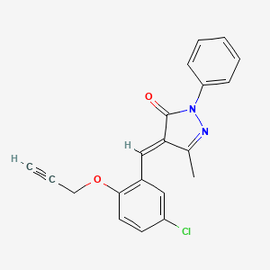 molecular formula C20H15ClN2O2 B5458746 4-[5-chloro-2-(2-propyn-1-yloxy)benzylidene]-5-methyl-2-phenyl-2,4-dihydro-3H-pyrazol-3-one 