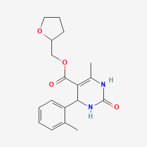 molecular formula C18H22N2O4 B5458767 tetrahydro-2-furanylmethyl 6-methyl-4-(2-methylphenyl)-2-oxo-1,2,3,4-tetrahydro-5-pyrimidinecarboxylate 