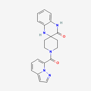 molecular formula C20H19N5O2 B5458768 1-(pyrazolo[1,5-a]pyridin-7-ylcarbonyl)-1',4'-dihydro-3'H-spiro[piperidine-4,2'-quinoxalin]-3'-one 