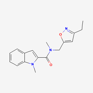 molecular formula C17H19N3O2 B5458791 N-[(3-ethylisoxazol-5-yl)methyl]-N,1-dimethyl-1H-indole-2-carboxamide 