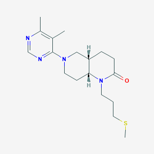molecular formula C18H28N4OS B5458792 (4aS*,8aR*)-6-(5,6-dimethylpyrimidin-4-yl)-1-[3-(methylthio)propyl]octahydro-1,6-naphthyridin-2(1H)-one 