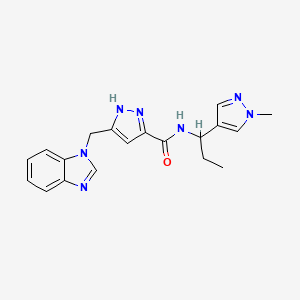 5-(1H-benzimidazol-1-ylmethyl)-N-[1-(1-methyl-1H-pyrazol-4-yl)propyl]-1H-pyrazole-3-carboxamide