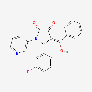 molecular formula C22H15FN2O3 B5458799 4-benzoyl-5-(3-fluorophenyl)-3-hydroxy-1-(3-pyridinyl)-1,5-dihydro-2H-pyrrol-2-one 