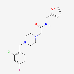 molecular formula C18H21ClFN3O2 B5458809 2-[4-(2-chloro-4-fluorobenzyl)-1-piperazinyl]-N-(2-furylmethyl)acetamide 