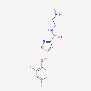 molecular formula C14H15F2N3O3 B5458815 5-[(2,4-difluorophenoxy)methyl]-N-[2-(methylamino)ethyl]-3-isoxazolecarboxamide hydrochloride 