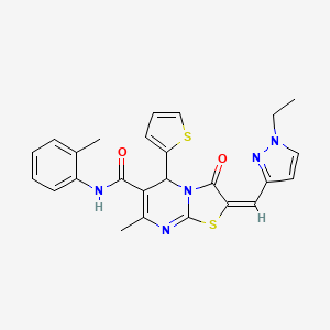 2-[(1-ethyl-1H-pyrazol-3-yl)methylene]-7-methyl-N-(2-methylphenyl)-3-oxo-5-(2-thienyl)-2,3-dihydro-5H-[1,3]thiazolo[3,2-a]pyrimidine-6-carboxamide