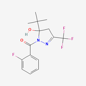 molecular formula C15H16F4N2O2 B5458883 5-tert-butyl-1-(2-fluorobenzoyl)-3-(trifluoromethyl)-4,5-dihydro-1H-pyrazol-5-ol 