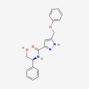 molecular formula C19H19N3O3 B5458888 N-[(1S)-2-hydroxy-1-phenylethyl]-5-(phenoxymethyl)-1H-pyrazole-3-carboxamide 