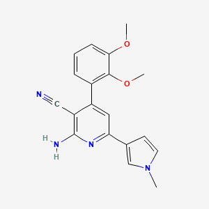 molecular formula C19H18N4O2 B5458891 2-amino-4-(2,3-dimethoxyphenyl)-6-(1-methyl-1H-pyrrol-3-yl)nicotinonitrile 