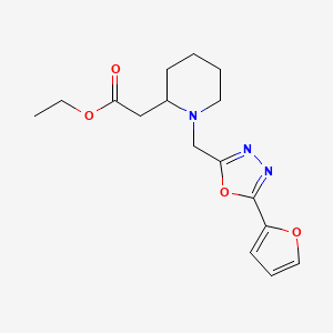 molecular formula C16H21N3O4 B5458905 ethyl (1-{[5-(2-furyl)-1,3,4-oxadiazol-2-yl]methyl}-2-piperidinyl)acetate 