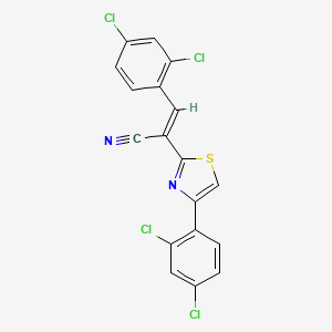 molecular formula C18H8Cl4N2S B5458915 3-(2,4-dichlorophenyl)-2-[4-(2,4-dichlorophenyl)-1,3-thiazol-2-yl]acrylonitrile 