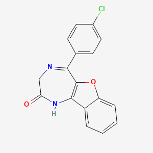 molecular formula C17H11ClN2O2 B5458922 5-(4-chlorophenyl)-1,3-dihydro-2H-[1]benzofuro[3,2-e][1,4]diazepin-2-one CAS No. 70344-82-0