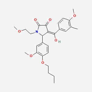 molecular formula C27H33NO7 B5458949 5-(4-butoxy-3-methoxyphenyl)-3-hydroxy-1-(2-methoxyethyl)-4-(4-methoxy-3-methylbenzoyl)-1,5-dihydro-2H-pyrrol-2-one 