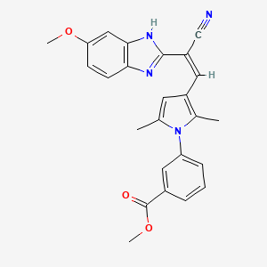molecular formula C25H22N4O3 B5458969 methyl 3-{3-[2-cyano-2-(5-methoxy-1H-benzimidazol-2-yl)vinyl]-2,5-dimethyl-1H-pyrrol-1-yl}benzoate 