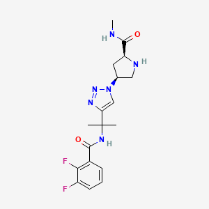molecular formula C18H22F2N6O2 B5458981 (4S)-4-(4-{1-[(2,3-difluorobenzoyl)amino]-1-methylethyl}-1H-1,2,3-triazol-1-yl)-N-methyl-L-prolinamide hydrochloride 