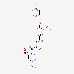 molecular formula C24H21ClN2O6 B5458988 3-{4-[(4-chlorobenzyl)oxy]-3-methoxyphenyl}-N-(4-methoxy-2-nitrophenyl)acrylamide 