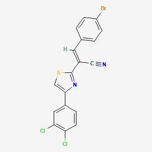 molecular formula C18H9BrCl2N2S B5458991 3-(4-bromophenyl)-2-[4-(3,4-dichlorophenyl)-1,3-thiazol-2-yl]acrylonitrile 