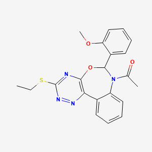 7-acetyl-3-(ethylthio)-6-(2-methoxyphenyl)-6,7-dihydro[1,2,4]triazino[5,6-d][3,1]benzoxazepine