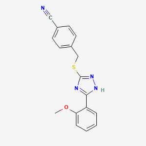 molecular formula C17H14N4OS B5459037 4-({[5-(2-methoxyphenyl)-4H-1,2,4-triazol-3-yl]thio}methyl)benzonitrile 