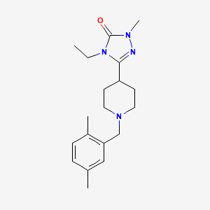 molecular formula C19H28N4O B5459043 5-[1-(2,5-dimethylbenzyl)piperidin-4-yl]-4-ethyl-2-methyl-2,4-dihydro-3H-1,2,4-triazol-3-one 