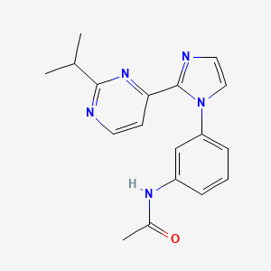 molecular formula C18H19N5O B5459051 N-{3-[2-(2-isopropylpyrimidin-4-yl)-1H-imidazol-1-yl]phenyl}acetamide 