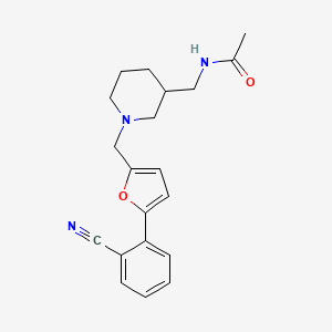 molecular formula C20H23N3O2 B5459072 N-[(1-{[5-(2-cyanophenyl)-2-furyl]methyl}piperidin-3-yl)methyl]acetamide 