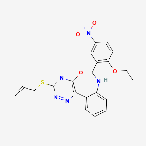 molecular formula C21H19N5O4S B5459081 3-(allylthio)-6-(2-ethoxy-5-nitrophenyl)-6,7-dihydro[1,2,4]triazino[5,6-d][3,1]benzoxazepine 