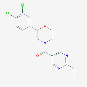 molecular formula C17H17Cl2N3O2 B5459086 2-(3,4-dichlorophenyl)-4-[(2-ethylpyrimidin-5-yl)carbonyl]morpholine 