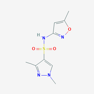 molecular formula C9H12N4O3S B5459094 1,3-dimethyl-N-(5-methyl-3-isoxazolyl)-1H-pyrazole-4-sulfonamide 