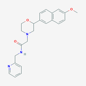 molecular formula C23H25N3O3 B5459109 2-[2-(6-methoxy-2-naphthyl)morpholin-4-yl]-N-(pyridin-2-ylmethyl)acetamide 