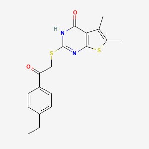 1-(4-ethylphenyl)-2-[(4-hydroxy-5,6-dimethylthieno[2,3-d]pyrimidin-2-yl)thio]ethanone