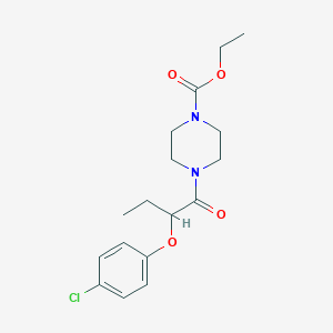 molecular formula C17H23ClN2O4 B5459134 ethyl 4-[2-(4-chlorophenoxy)butanoyl]-1-piperazinecarboxylate 