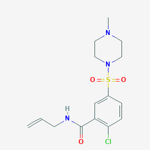 molecular formula C15H20ClN3O3S B5459151 N-allyl-2-chloro-5-[(4-methyl-1-piperazinyl)sulfonyl]benzamide 