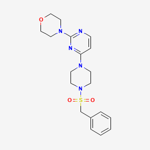molecular formula C19H25N5O3S B5459159 4-{4-[4-(benzylsulfonyl)-1-piperazinyl]-2-pyrimidinyl}morpholine 