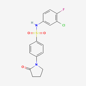 molecular formula C16H14ClFN2O3S B5459189 N-(3-chloro-4-fluorophenyl)-4-(2-oxo-1-pyrrolidinyl)benzenesulfonamide 