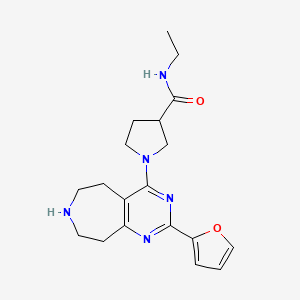 molecular formula C19H25N5O2 B5459201 N-ethyl-1-[2-(2-furyl)-6,7,8,9-tetrahydro-5H-pyrimido[4,5-d]azepin-4-yl]pyrrolidine-3-carboxamide 