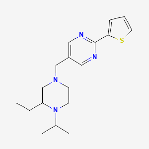 molecular formula C18H26N4S B5459204 5-[(3-ethyl-4-isopropyl-1-piperazinyl)methyl]-2-(2-thienyl)pyrimidine 