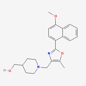 molecular formula C22H26N2O3 B5459225 (1-{[2-(4-methoxy-1-naphthyl)-5-methyl-1,3-oxazol-4-yl]methyl}piperidin-4-yl)methanol 