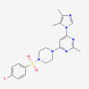 molecular formula C20H23FN6O2S B5459238 4-(4,5-dimethyl-1H-imidazol-1-yl)-6-{4-[(4-fluorophenyl)sulfonyl]-1-piperazinyl}-2-methylpyrimidine 